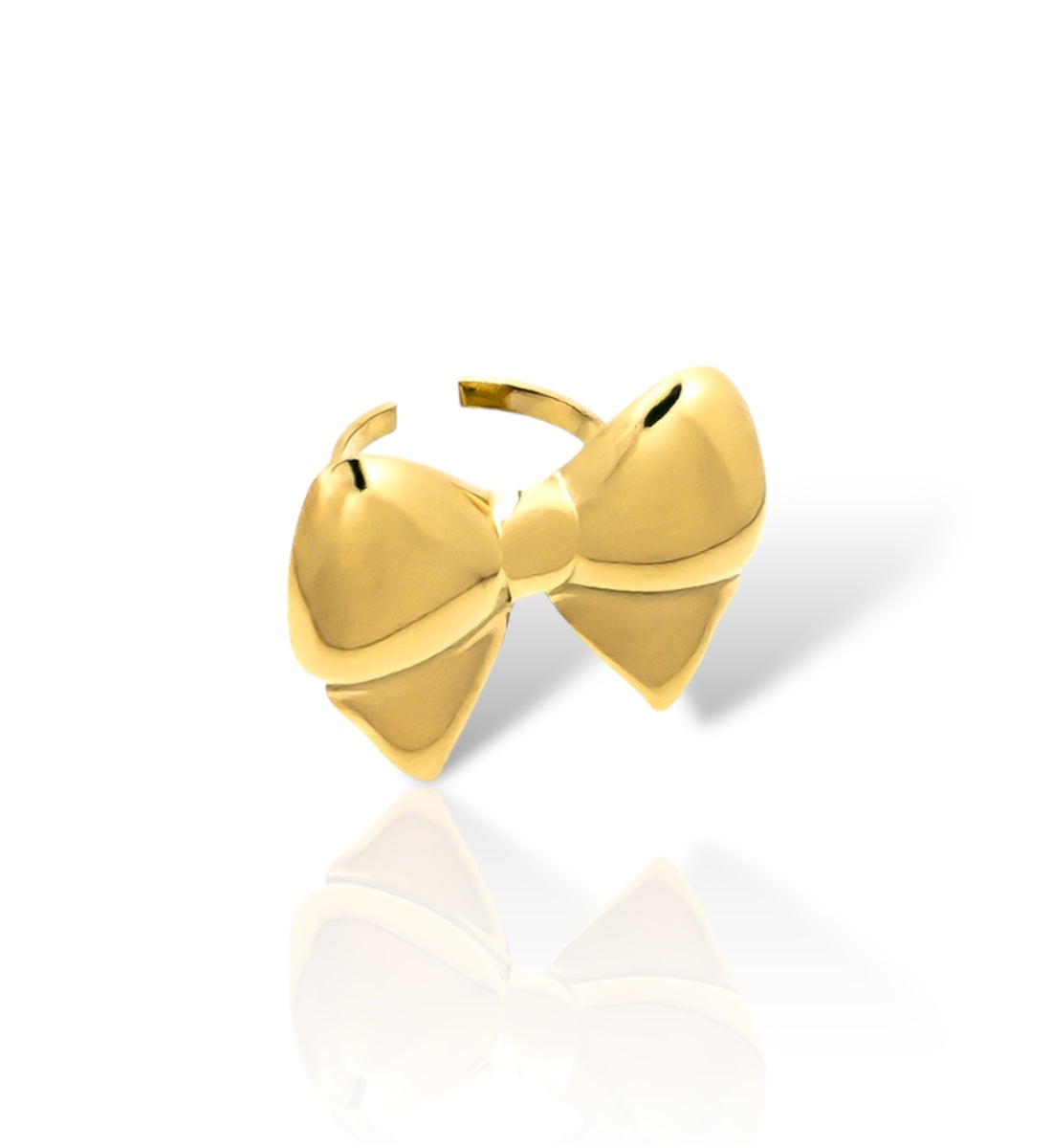 Golden Bow – Ring made of 18 carat gold &amp; stainless steel